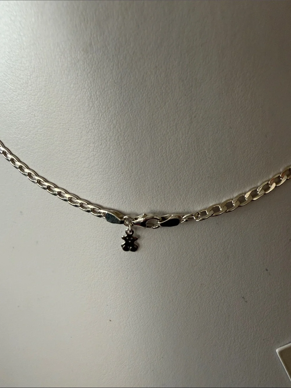 TOUS Silver Mini Bear Charm Chain Necklace - Silver